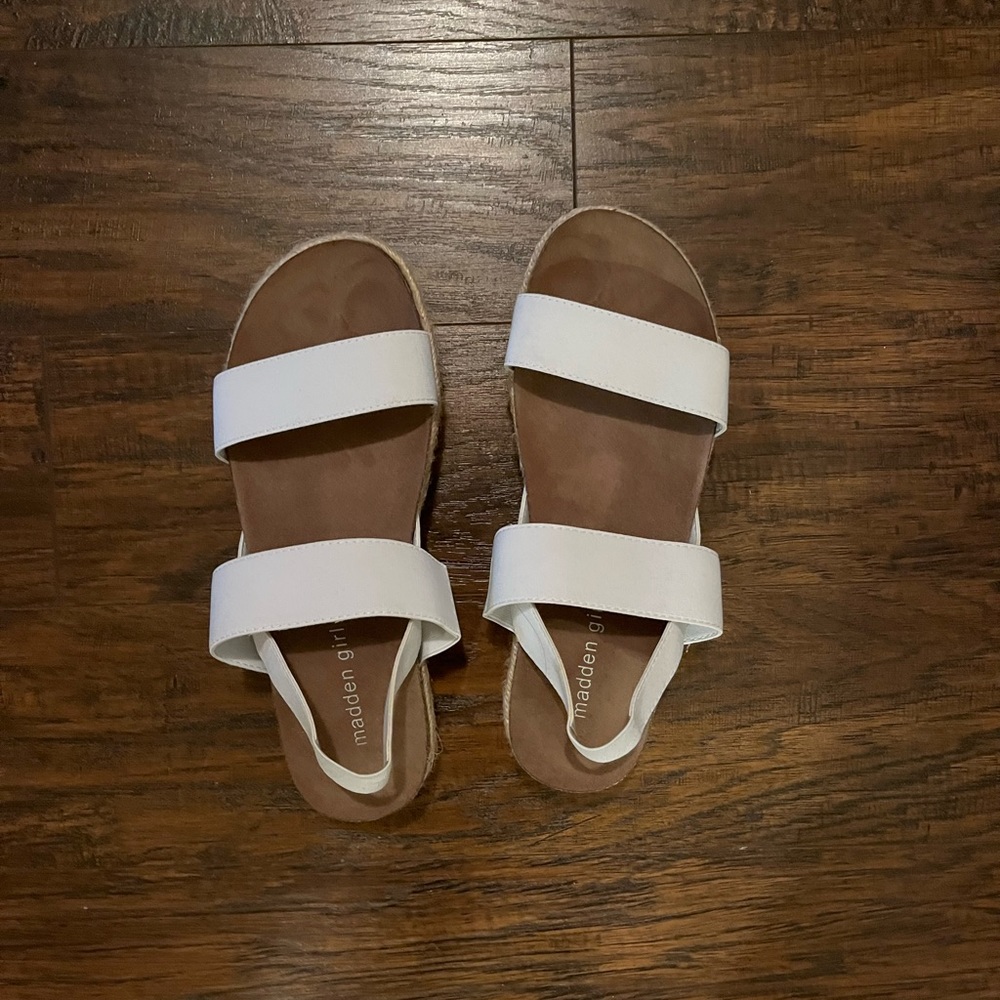 madden girl white espadrille platform sandals